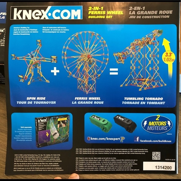 K'NEX Ferris Wheel 2-in-1 Build Set (922 PIECE) new- open box - Picture 2 of 7